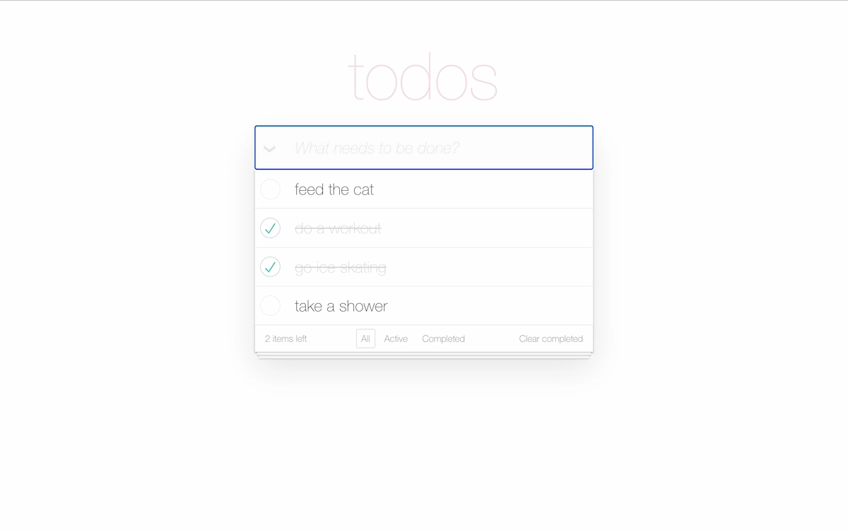 Screenshot of the Todos App showcasing a list of tasks and an input field